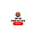 한국 일본 농구 중계 한일전 2026년 3월 1일 fiba 농구 월드컵 대한민국 경기일정 한국 일본 농구 중계