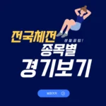 2024 전국체전 경기일정