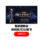 청룡영화제 방송 중계 2025 청룡영화상 채널번호 축하공연 시간 다시보기 청룡영화제 방송 중계