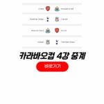 카라바오컵 4강 일정 대진 뉴캐슬 아스널 efl컵 리버풀 토트넘 준결승전 중계 1차 2차전 결과 카라바오컵 4강