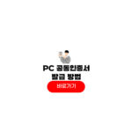 PC 공동인증서 발급