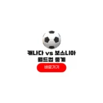 2026년 06월 13일 캐나다 보스니아헤르체고비나 축구 중계 시간 B조 월드컵 일정 경기결과 2026년 06월 13일 캐나다 보스니아헤르체고비나