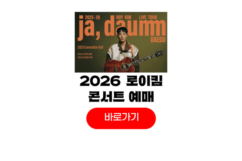 2025 26 로이킴 콘서트