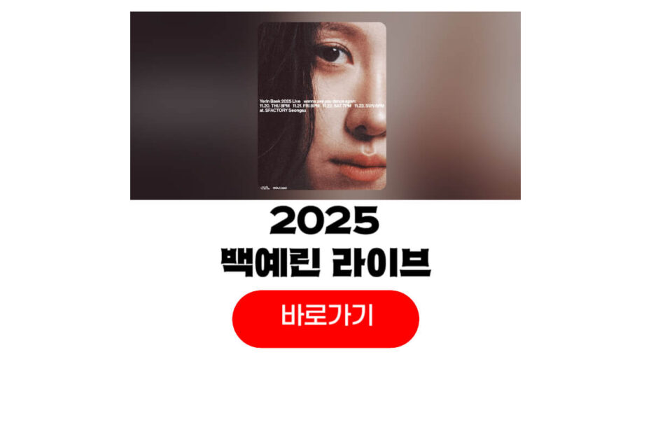 2025 백예린 라이브
