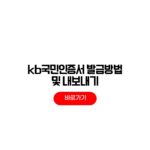 KB국민인증서 발급방법 내보내기 갱신 KB국민인증서 발급방법