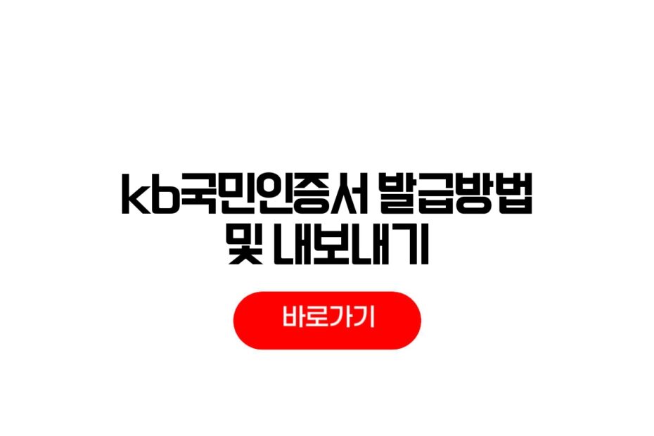 KB국민인증서 발급방법