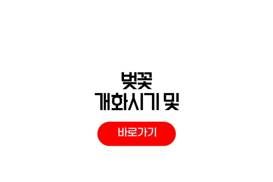 2026 벚꽃 개화시기