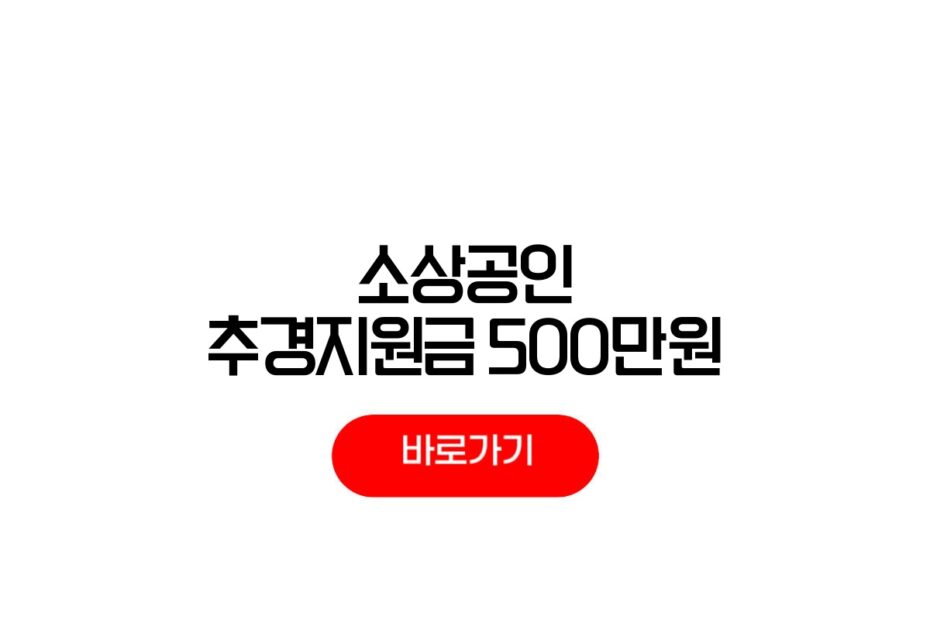 소상공인 추경지원금