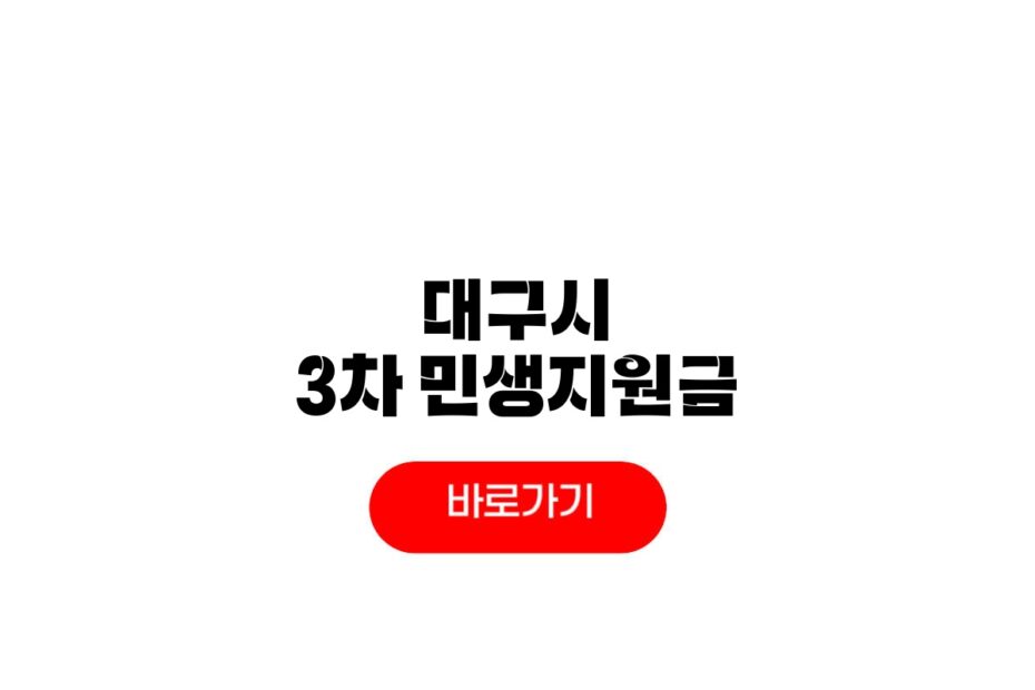 대구시 3차 고유가민생지원금