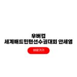 우버컵 세계배드민턴선수권대회 중계 안세영 한국 결승전 일정 우버컵 세계배드민턴선수권대회