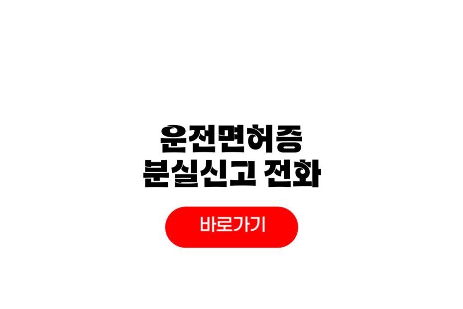 운전면허증 분실신고