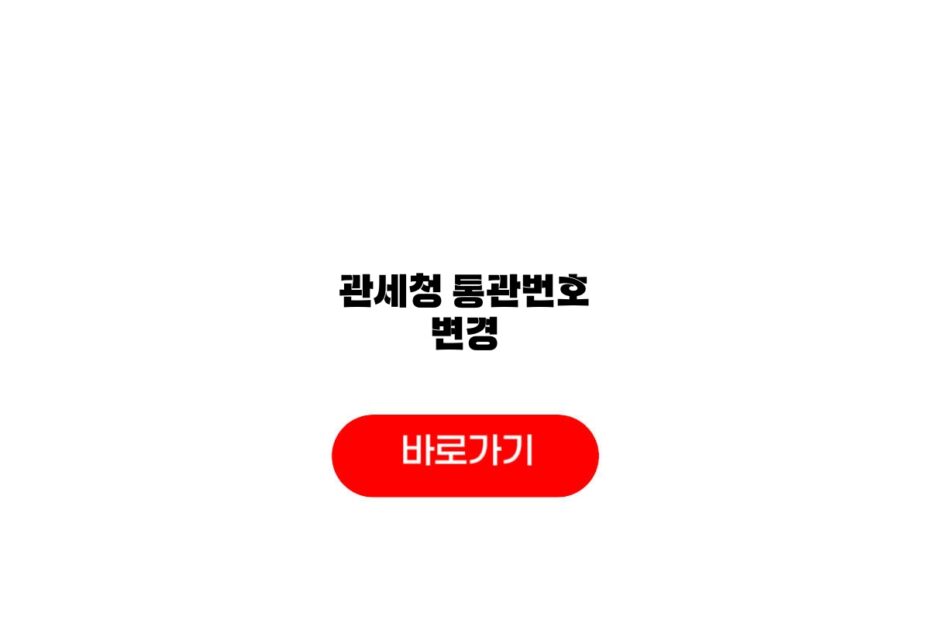 관세청 통관번호 변경