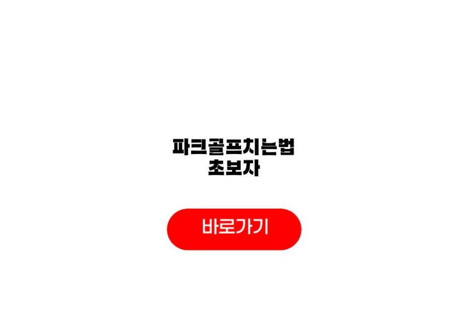 파크골프치는법 초보자