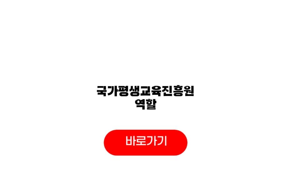 국가평생교육진흥원 역할