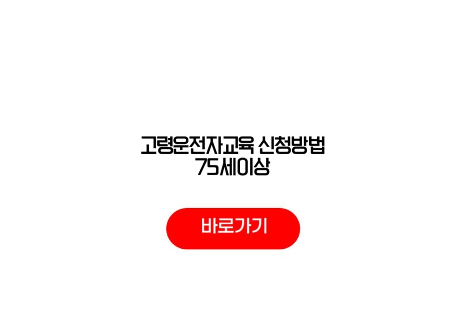 75세이상 운전자교육