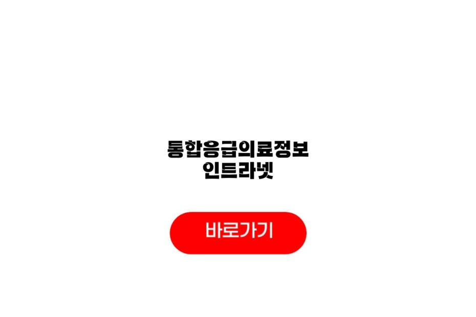 통합응급의료정보 인트라넷