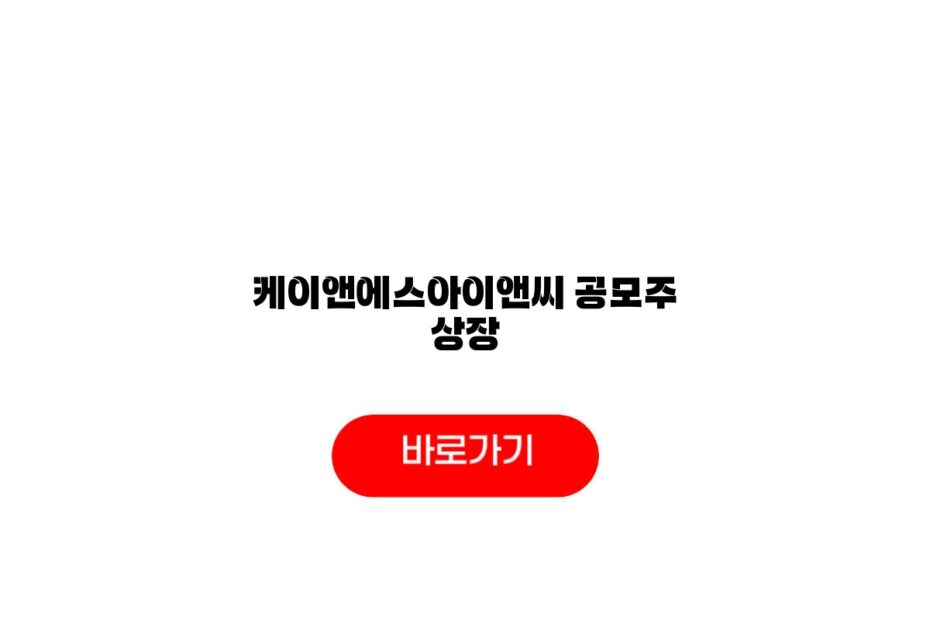 케이앤에스아이앤씨 공모주