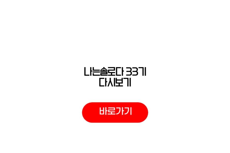 나는솔로다 33기 다시보기