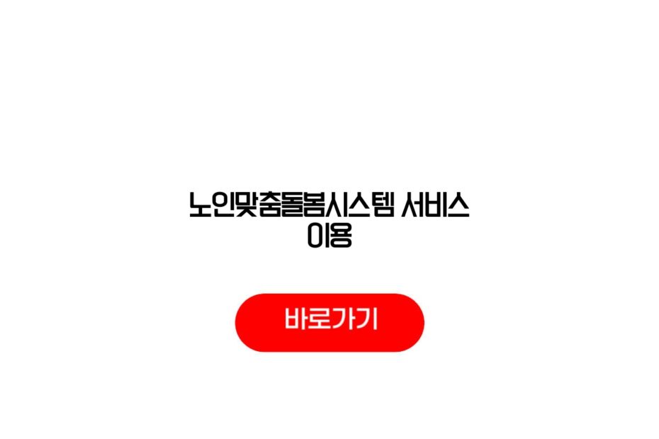 노인맞춤돌봄시스템 서비스 이용