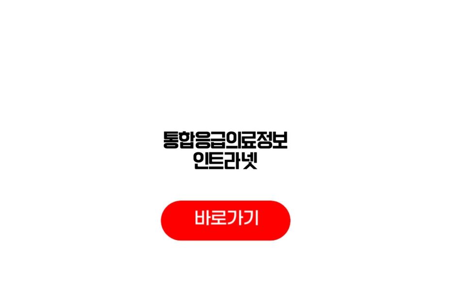통합응급의료정보 인트라넷
