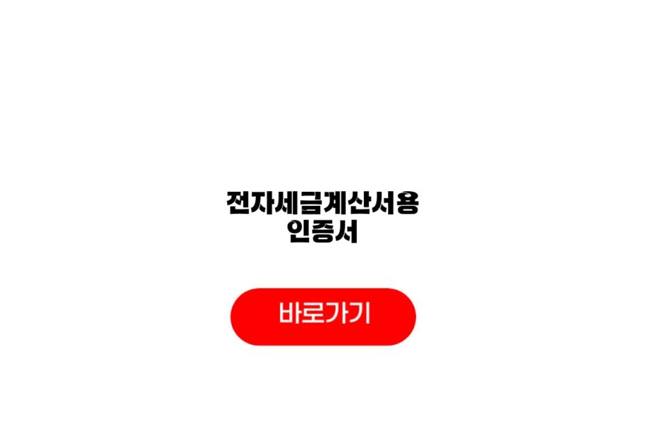 전자세금계산서용 인증서
