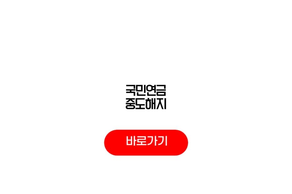 국민연금 중도해지