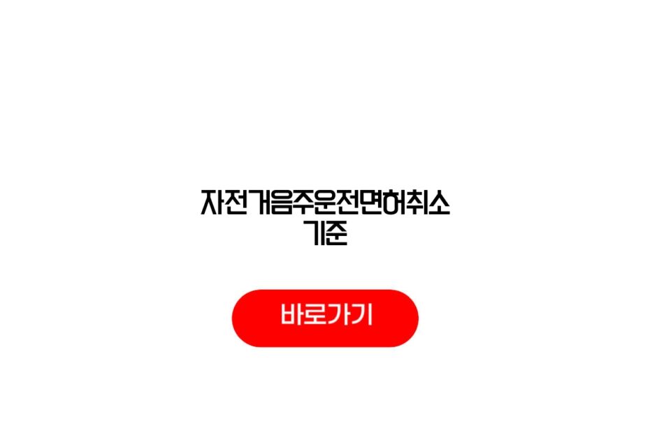 자전거음주운전면허취소 기준