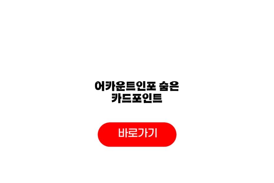 어카운트인포 숨은 카드포인트